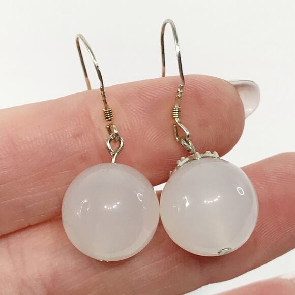 Vintage Lampwork Rose 925 Sterling Art Glass Quartz Beaded Drop Earring Sets Lot - Picture 11 of 16